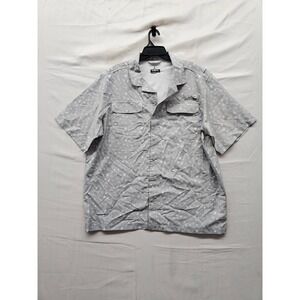 Habit Mens Short Sleeve Fishing Shirt Gray Polyester Ripstop Casual Size XL